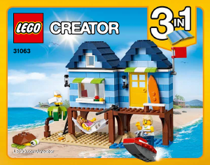 Manual Lego set 31063 Creator Casa de pe plaja