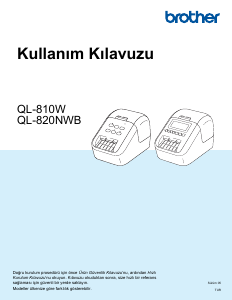 Kullanım kılavuzu Brother QL-810W Etiket yazıcı