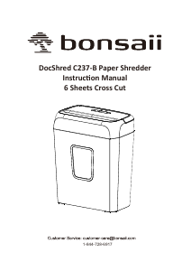 Manual Bonsaii C237-B DocShred Paper Shredder