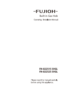 Manual Fujioh FH-GS2515 SVGL Hob