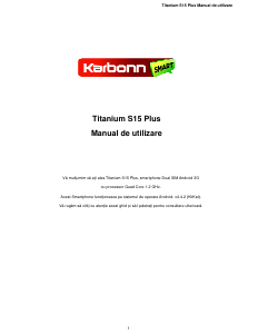 Manual Karbonn Titanium S15 Plus Telefon mobil