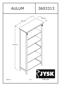 Manual JYSK Aulum (85x180x37) Bookcase