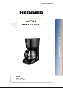 Manual Heinner HCM-D750GCBK Cafetieră