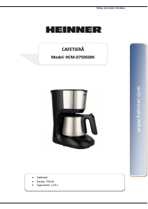 Manual Heinner HCM-D750SSBK Coffee Machine