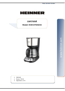 Manual Heinner HCM-D750GCSS Coffee Machine