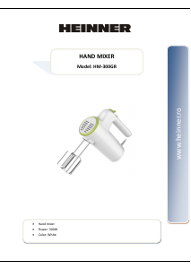 Manual Heinner HM-300GR Mixer de mână