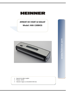 Manual Heinner HAV-130BKSS Aparat de vidat