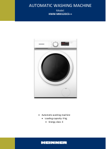 Manual Heinner HWM-M9012DCE++ Washing Machine