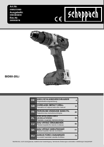 Manual Scheppach BID60-20Li Drill-Driver