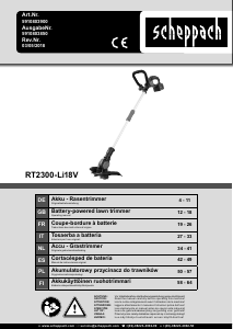 Instrukcja Scheppach RT2300-Li18V Podkaszarka do trawy