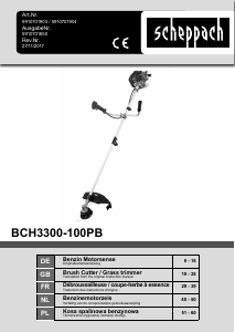 Instrukcja Scheppach BCH3300-100PB Podkaszarka do trawy