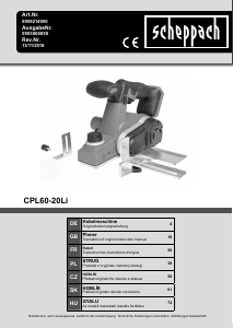 Handleiding Scheppach CPL60-20Li Schaafmachine