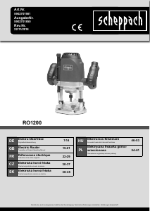 Mode d’emploi Scheppach RO1200 Défonceuse multifonction