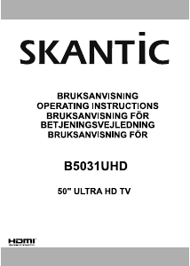 Bruksanvisning Skantic B5031UHD LED TV