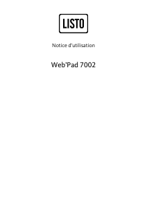 Mode d’emploi Listo Web’Pad 7002 Tablette