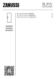 Handleiding Zanussi ZRAN88ES Koelkast