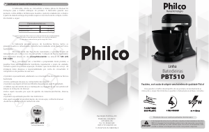 Manual Philco PBT510 Batedeira com taça