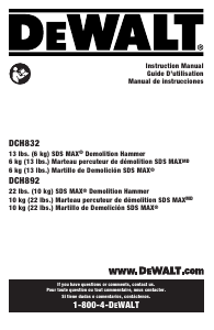 Manual DeWalt DCH832X1 Demolition Hammer