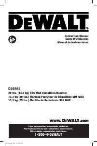 Mode d’emploi DeWalt D25951K Marteau-piqueur