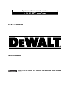 Manual DeWalt DXGNR4000 Generator