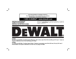 Mode d’emploi DeWalt DCF885B Visseuse à choc