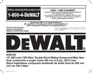 Manual de uso DeWalt DHS790AT2 Sierra de inglete