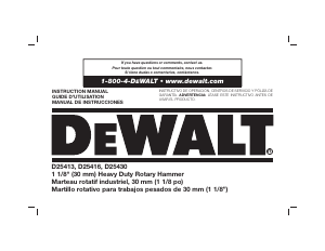 Manual DeWalt D25416K Rotary Hammer