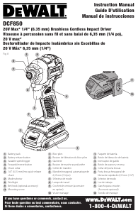 Manual de uso DeWalt DCF850B Atornillador