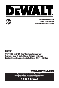 Mode d’emploi DeWalt DCF601F2 Visseuse