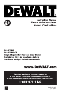 Manual de uso DeWalt DCSNP2142Y2 Soplador de nieve