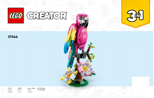 Bedienungsanleitung Lego set 31144 Creator Exotischer pinkfarbener Papagei