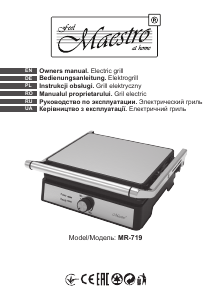 Manual Maestro MR-719 Contact Grill