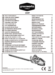 Használati útmutató Greenworks 22197 Sövénynyíró