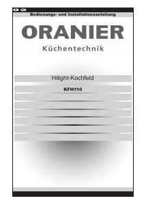 Bedienungsanleitung Oranier KFH 110 Kochfeld