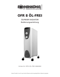 Manual Sonnenkönig OFR 8 ÖL-FREI Heater