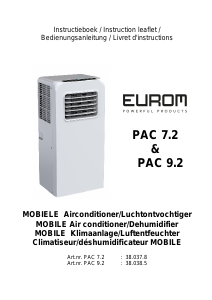 Tenslotte Perceptueel Psychologisch Handleiding Eurom PAC 7.2 Airconditioner
