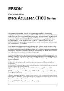 Handleiding Epson AcuLaser C1100 Printer