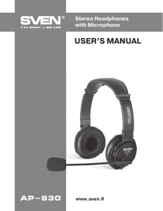 Manual Sven AP-830 Headset