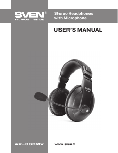 Manual Sven AP-860MV Headset