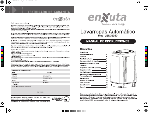 Manual de uso Enxuta LENX6350 Lavadora