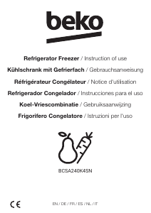 Mode d’emploi BEKO BCSA240K4SN Réfrigérateur combiné