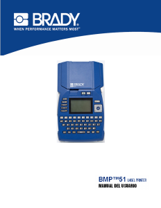 Manual de uso BRADY BMP 51 Rotuladora
