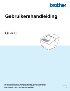 Handleiding Brother QL-600 Labelprinter