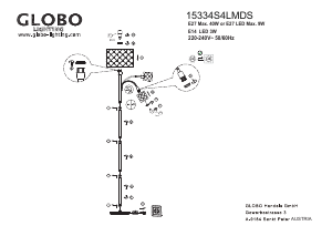 Handleiding Globo 15334S4LMDS Lamp