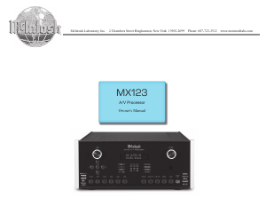 Handleiding McIntosh MX123 Receiver