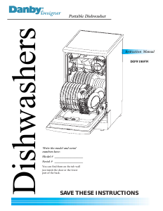 Mode d’emploi Danby DDW1805W Lave-vaisselle