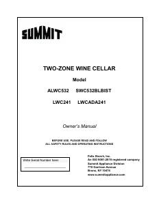 Manual Summit ALWC532CSS Wine Cabinet