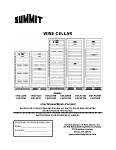 Manual Summit SWCP2163 Wine Cabinet