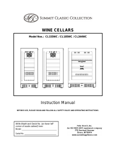 Manual Summit CL155WCLHD Wine Cabinet