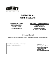 Manual Summit SCR1401XCSS Wine Cabinet